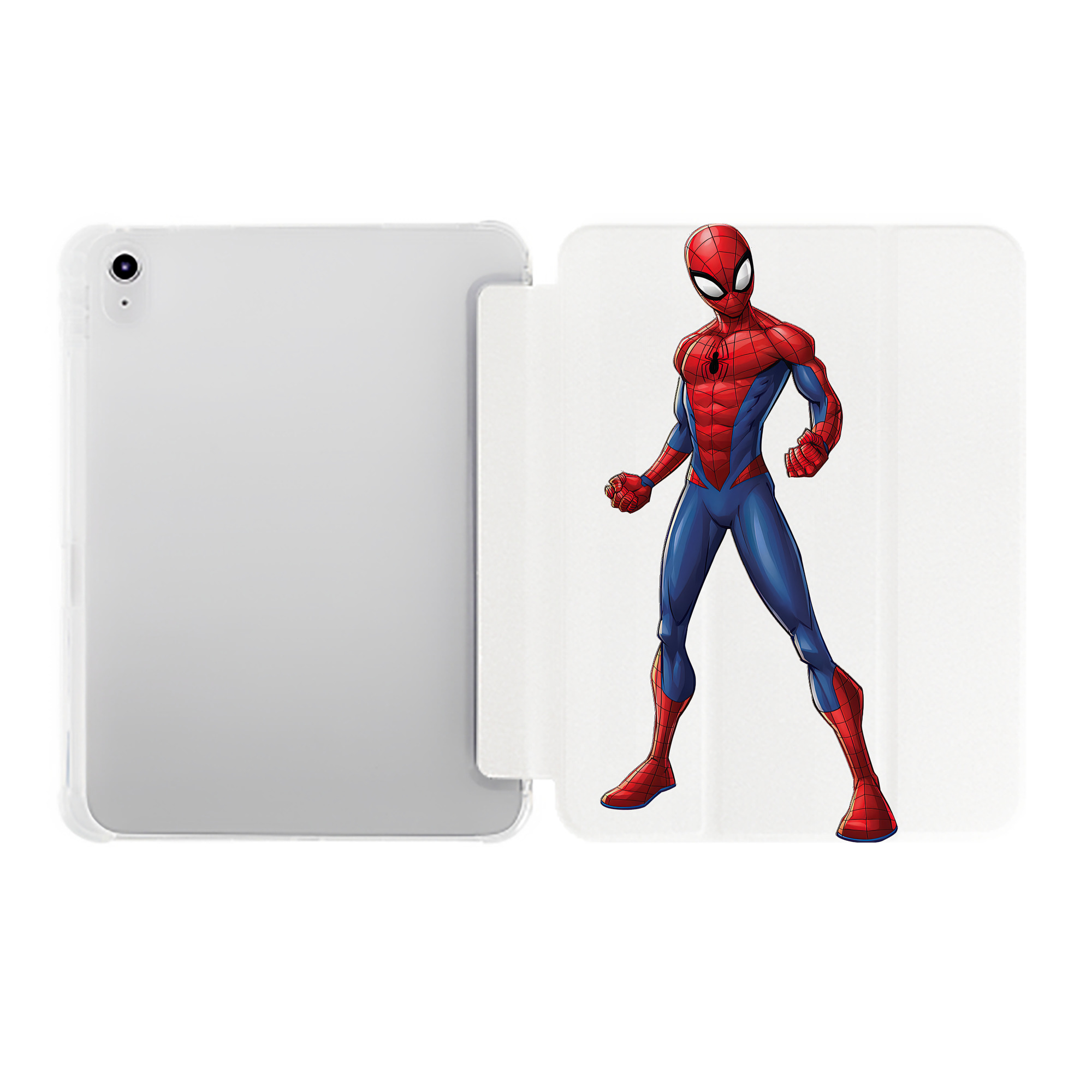 （画像用） Spider Man スパイダーマン IPad ケース ペン収納付き 三つ折りスタンド PUレザー×シリコン 対応機種9.5/10.5/10.9インチ